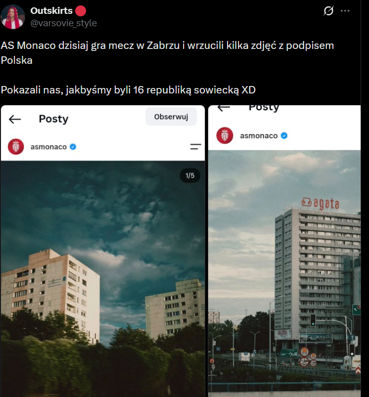 Tak AS Monaco na swoich socialach POKAZAŁO POLSKĘ xD